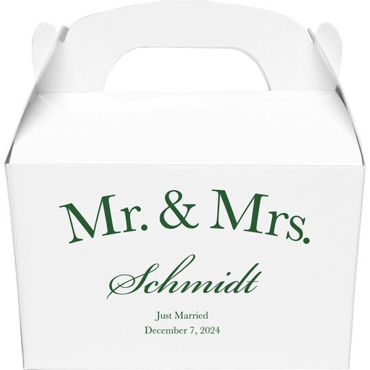 Mr  & Mrs Arched Gable Favor Boxes